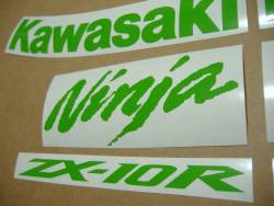 Kawasaki ZX10R Ninja lime green decals
