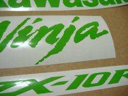 Kawasaki ZX-10R Ninja lime green logo decals