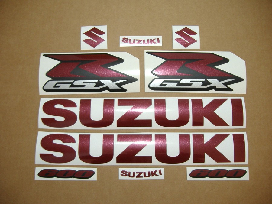 Suzuki GSX-R 600 custom pearl burgundy logo decals