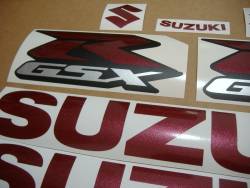 Suzuki GSX-R 600 custom burgundy complete sticker kit