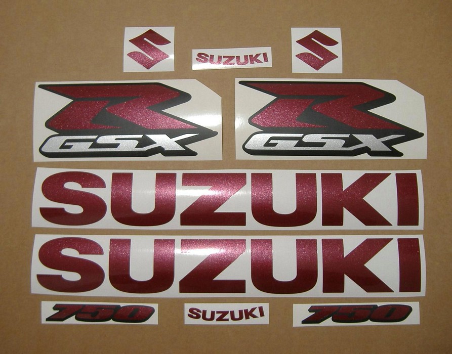 Suzuki GSX-R 750 custom wine red stickers set
