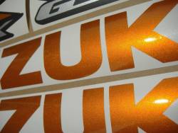 Suzuki GSX-R 750 custom pearl orange logo decals