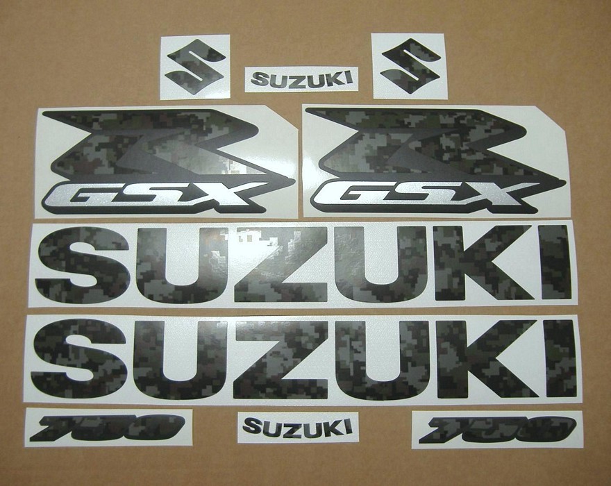 Suzuki GSX-R 750 custom army green logo decals
