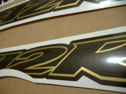 Kawasaki ZX12R custom gold charcoal graphics set