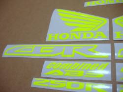Honda CBR 250R neon yellow graphics set