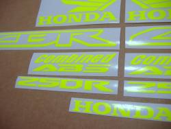 Honda CBR 250R neon yellow full decals set