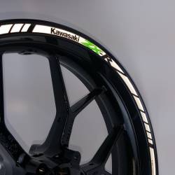 Kawasaki Ninja white reflective wheel stripes