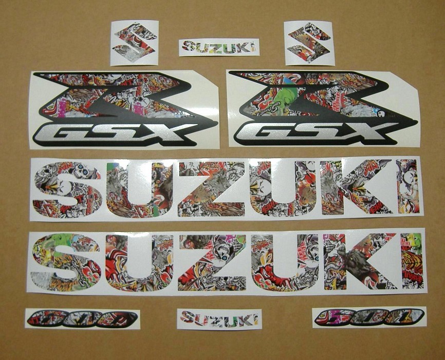 Suzuki GSXR 600 graffiti custom decals set