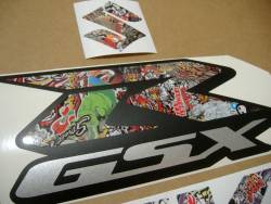 Suzuki GSX-R 1000 skull graffiti custom stickers