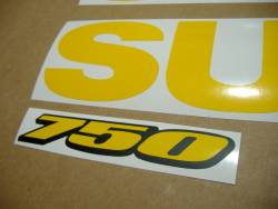 Suzuki GSXR 750 yellow adhesives