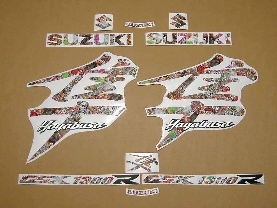 Suzuki Hayabusa 1300 skull graffiti custom stickers