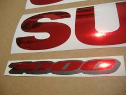 Suzuki GSXR 1000 chrome red stickers set