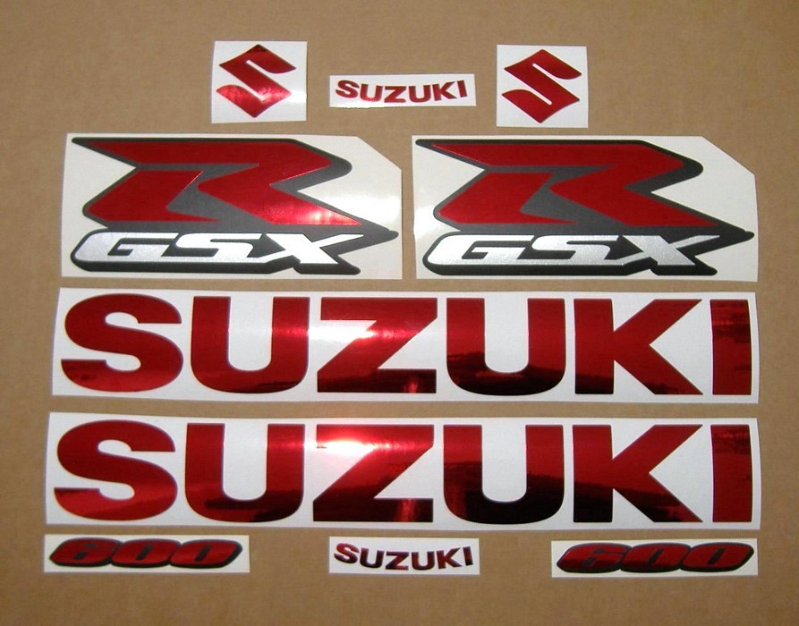 Suzuki Gixxer 600 chrome red decal set