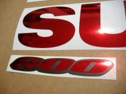 Suzuki GSXR 600 chrome wine red decals