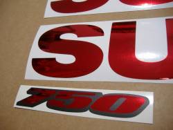 Suzuki GSXR 750 chrome red stickers set