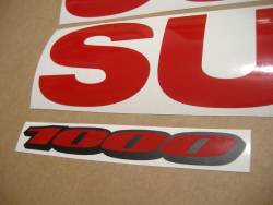 Suzuki GSXR 1000 red custom decal set