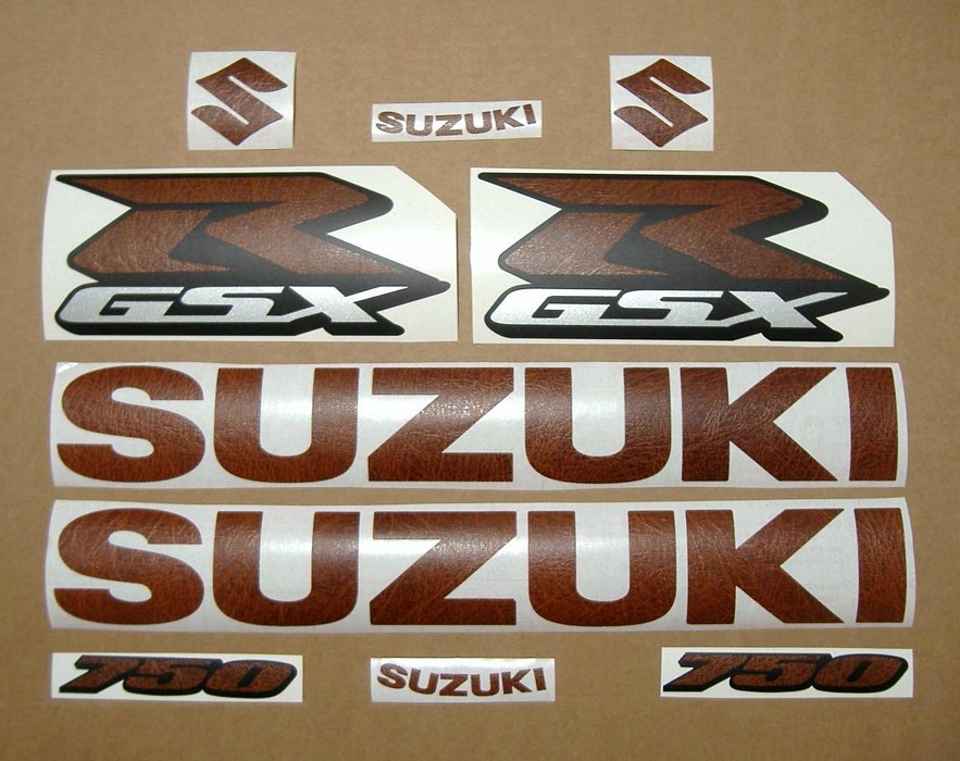 Suzuki GSXR 750 brown leather stickers kit