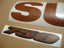 Suzuki GSXR 750 brown leather customized stickers