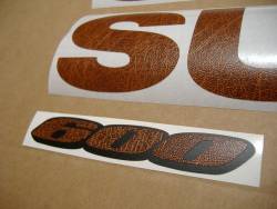 Suzuki GSXR 600 brown leather customized stickers
