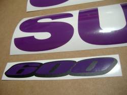 Suzuki GSXR 600 purple customized stickers