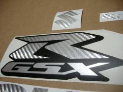 Suzuki GSXR 600 silver carbon fiber graphics srad