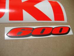 Suzuki GSXR 600 signal red graphics labels srad