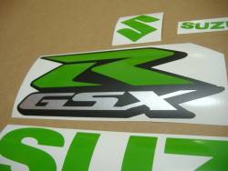 Suzuki GSXR 750 lime green graphics labels srad