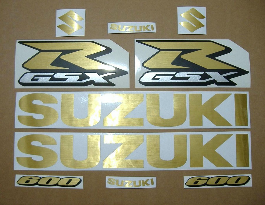 Suzuki GSXR 600 brushed gold customized adhesives