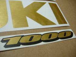 Suzuki GSXR 1000 brushed gold graphics labels