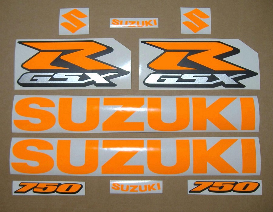 Suzuki Gixxer 750 neon fluorescent orange decals