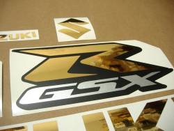 Suzuki GSXR 750 chrome gold customized decals 