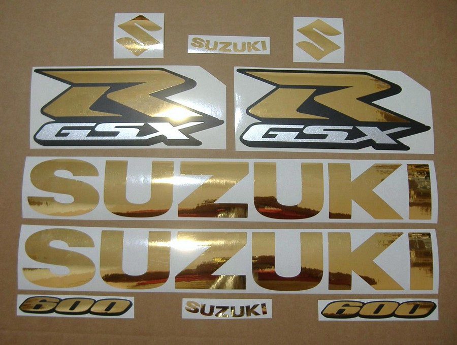 Suzuki GSX-R 600 chrome gold custom stickers