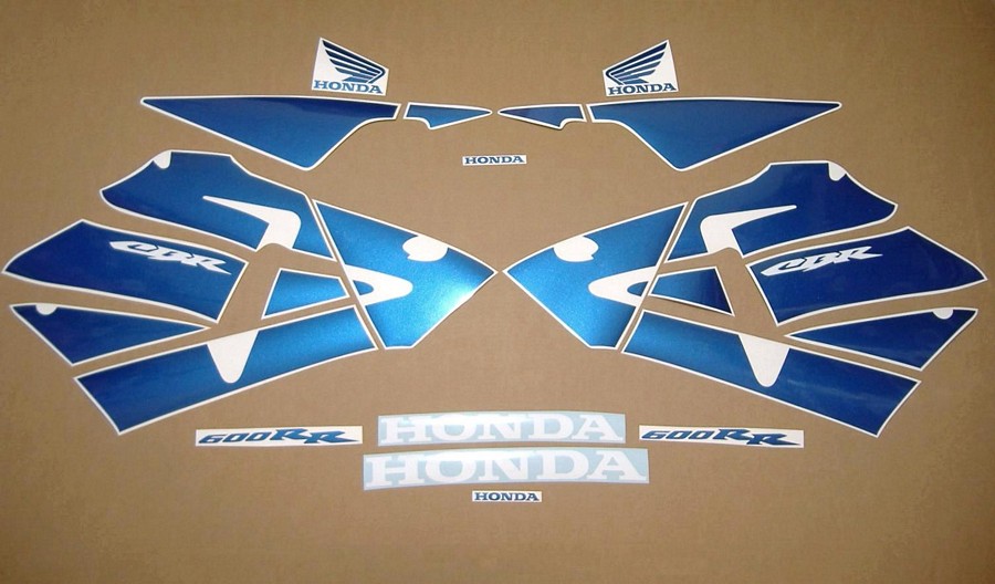 Honda CBR 600RR 2003 pearl blue stickers kit
