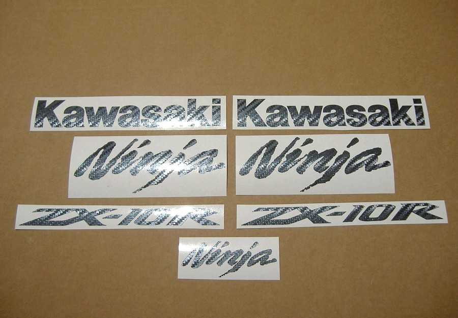 Kawasaki ZX-10R Ninja carbon fiber decals kit