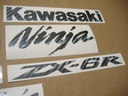 Kawasaki ZX6R Ninja carbon fiber logos decals