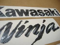 Kawasaki ZX6R Ninja carbon fiber decal set