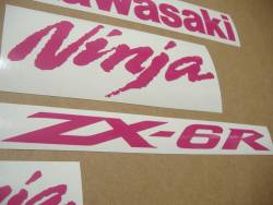 Kawasaki ZX6R Ninja hot pink decals kit