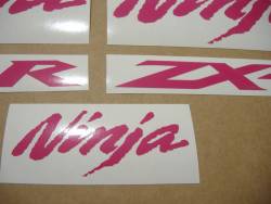 Kawasaki ZX6R Ninja hot pink logos decals