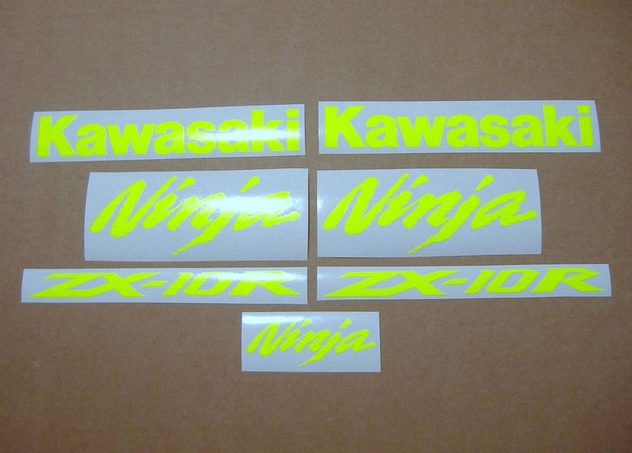 Kawasaki ZX10R Ninja fluorescent yellow graphics set