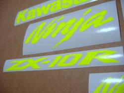 Kawasaki ZX-10R Ninja neon signal yellow decal set