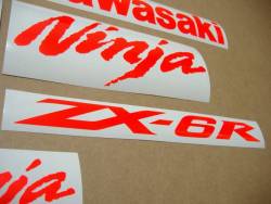 Kawasaki ZX6R Ninja neon red custom stickers