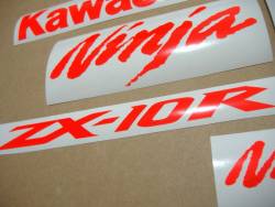 Kawasaki ZX-10R Ninja signal fluo red decals kit