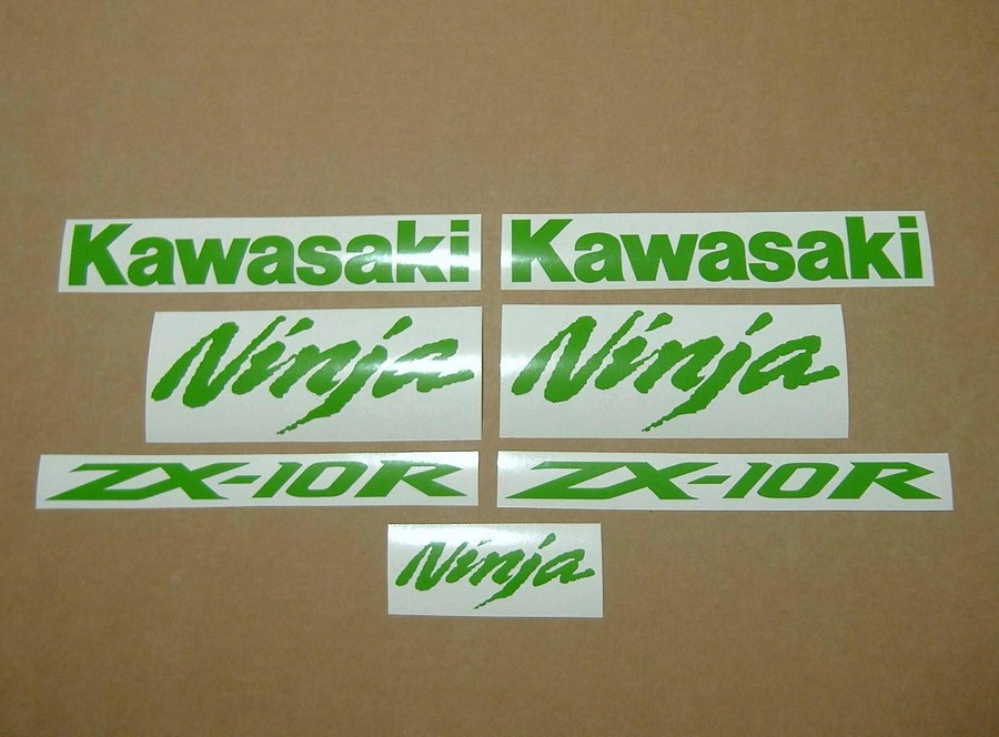 Kawasaki ZX10R custom lime green decal set