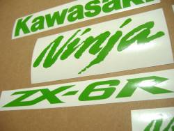 Kawasaki ZX6R Ninja bright green stickers kit
