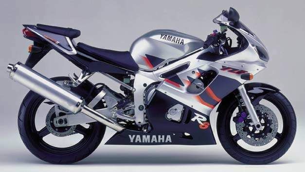 Yamaha R6 1999 RJ03 silver labels graphics