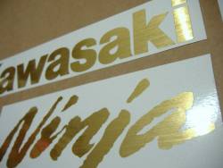 Kawasaki ZX6R brushed golden logos decals