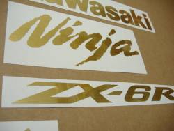 Kawasaki ZX-6R Ninja brushed gold decals kit