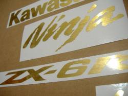 Kawasaki ZX6R Ninja brushed gold custom graphics