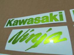 Kawasaki ZX10R metallic green emblems stickers