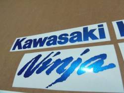 Kawasaki ZX6R 636 metallic blue emblems stickers